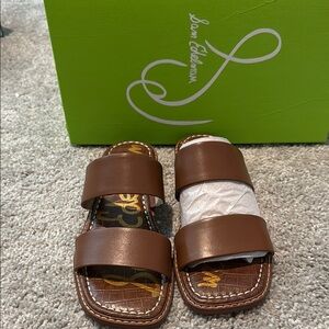 Sam Edelman Haydee Double Strap Brown Slides